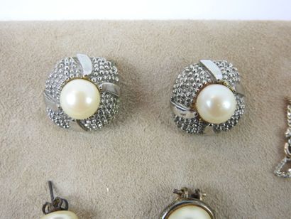 PAIR of fancy earrings with pearls. We joined...