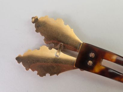 18K (750°/°°) yellow gold and tortoiseshell...
