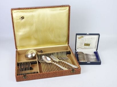 Art-Deco style silver-plated flatware set...