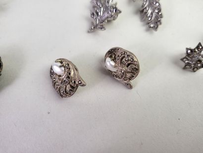 Lot of 20 silver jewels (800°/°°°) and marcasites...