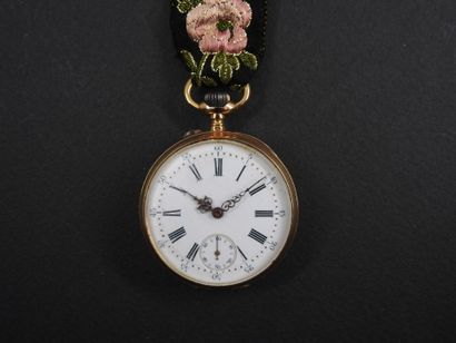 18K (750°/°°) gold pocket watch. Hallmarked...