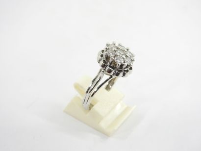 White gold and platinum FLOWER RING set with...