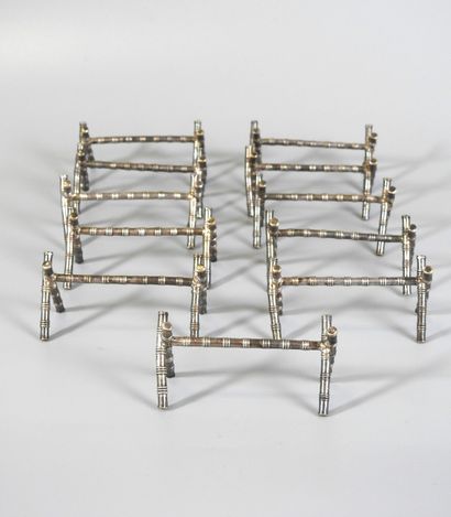 ELEVEN KNIFE HOLDER bamboo in silver plated...