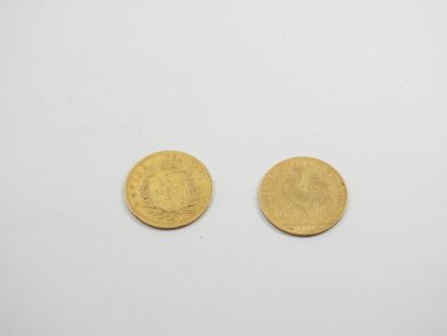 TWO 10 francs gold coins 1857 and 1907
