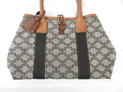 CELINE : Handbag in canvas signed. With dust-bag....