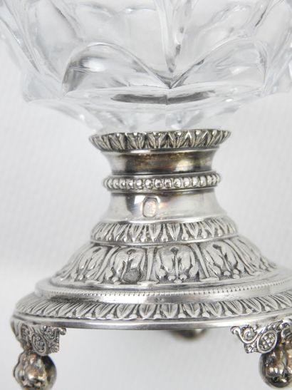 PAIR OF SALON in crystal and silver hallmarked...