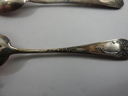 SIX coffee spoons in silver 800 thousandth....
