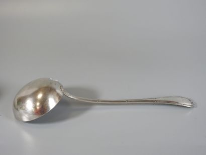 CHRISTOFLE: Gallia tumbler and ladle in silver...