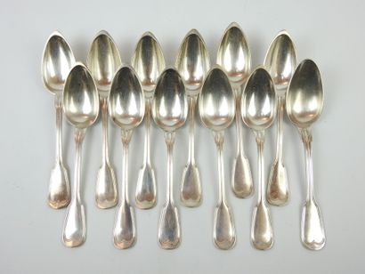 CHRISTOFLE: set of twelve large silver plated...