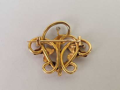 Pendant brooch in 18K (750°/°°) yellow gold,...