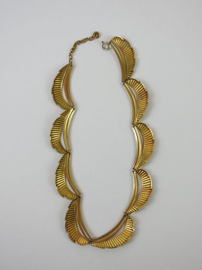 ART DECO : Golden metal necklace