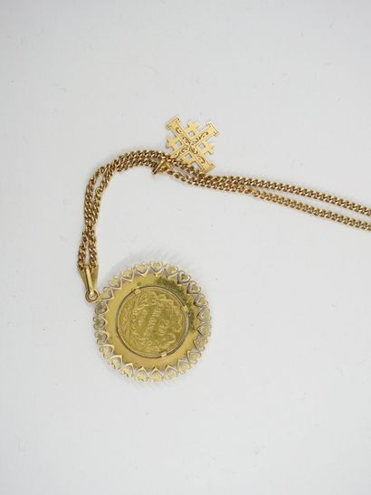 CHAIN Pendant gold 20 francs and pendant...