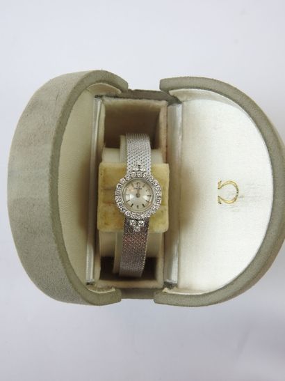 OMEGA: Ladies' wristwatch in platinum. Gross...