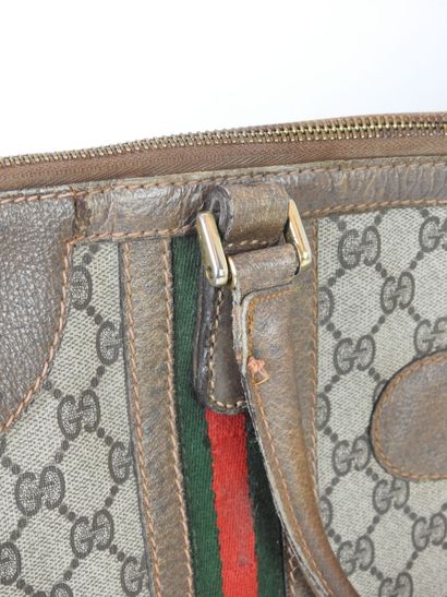 GUCCI: Canvas tote bag monogrammed with web...
