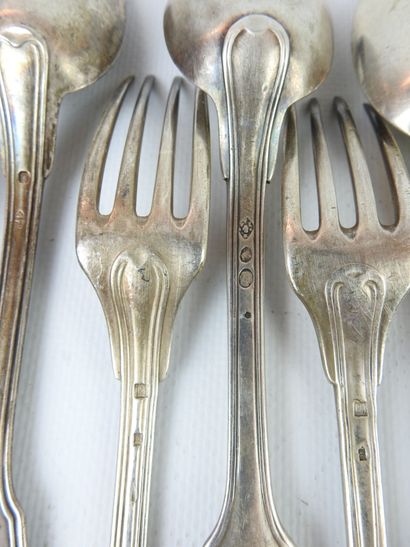 LOT of silver cutlery including twelve large...