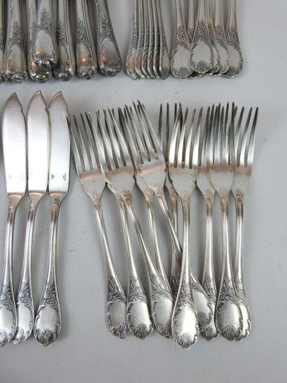 CHRISTOFLE: Part of a silver plated cutlery...
