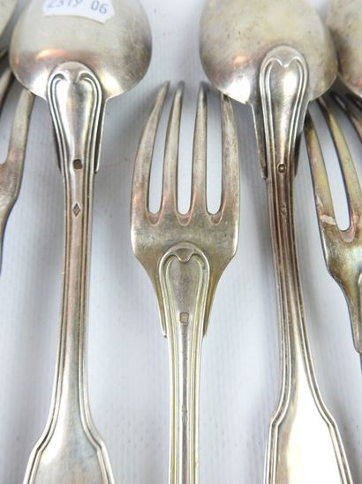 LOT of silver cutlery including twelve large...