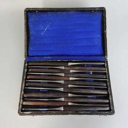 DENMARK: Danish knife set 1950's with ebony...