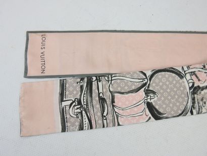 LOUIS VUITTON-PARIS: Pink silk twilly. Wear...