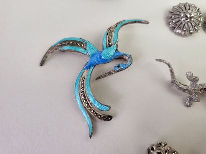 Lot of 12 antique silver jewels (800°/°°...