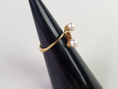 Ring Toi et Moi in 18K (750°/°°) yellow gold...
