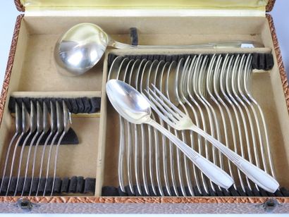 Art-Deco style silver-plated flatware set...