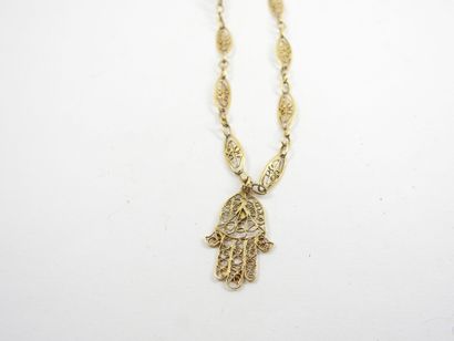 NECKLACE hand of Fathma in yellow gold 750...