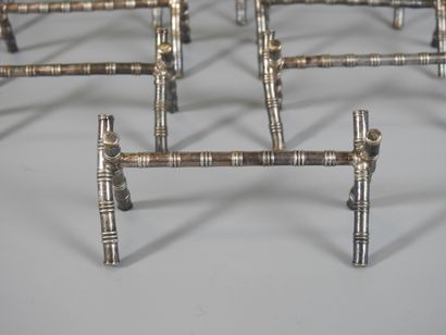 ELEVEN KNIFE HOLDER bamboo in silver plated...