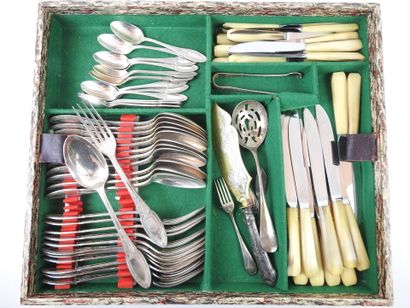 ERCUIS: Twelve large silver-plated flatware...