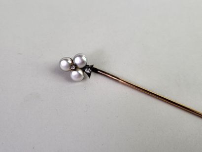 Tie pin in 18K (750°/°°) yellow gold, the...