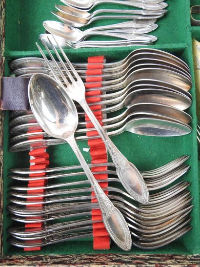 ERCUIS: Twelve large silver-plated flatware...