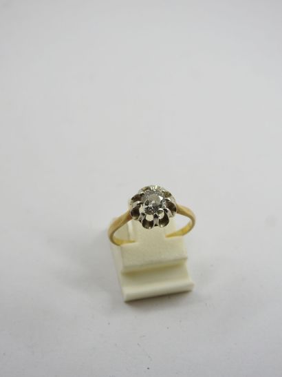 RING in yellow gold 750 thousandths decorated...