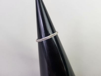 Lot of 2 wedding rings in 18K (750°/°°) white...