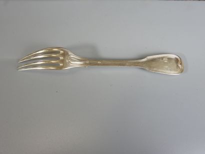 MENAGERE comprising 18 silver cutlery pieces,...
