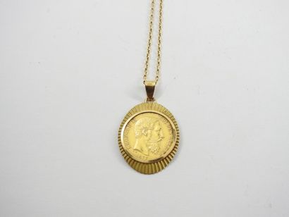 CHAIN and pendant in gold 750 thousandths...
