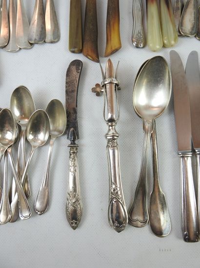 LOT OF silver plated cutlery including CHRISTOFLE:...