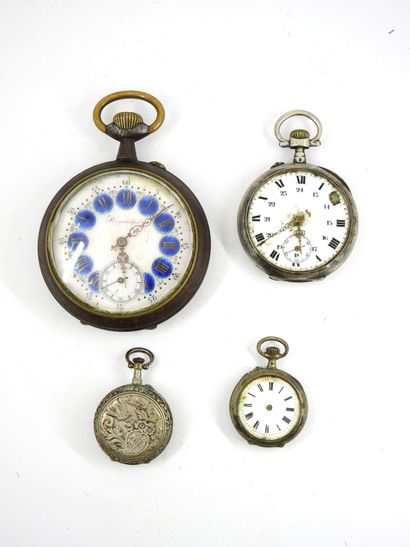 THREE silver pocket and neck watches, gross...
