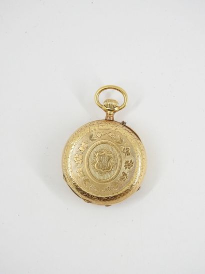 Yellow gold collar watch 750 thousandths....