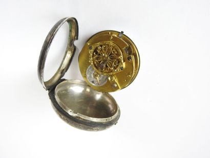 OIGNON WATCH in silver with white enamelled...