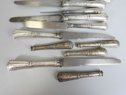 Set of knives with steel handle, probably...