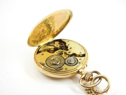POCKET WATCH with chain in yellow gold 750...
