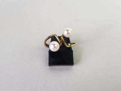 Ring Toi et Moi in 18K (750°/°°) yellow gold...