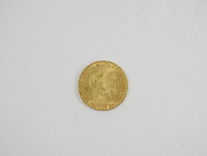 Currency 20 francs gold rooster 1913