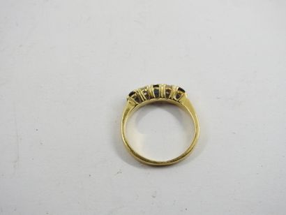 RING in yellow gold 750 thousandth, decorated...