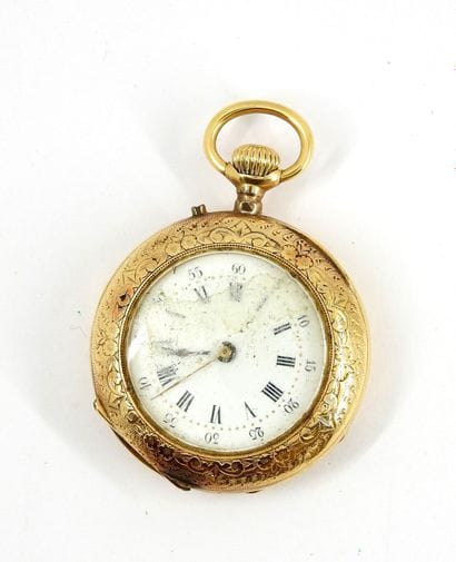 Yellow gold collar watch 750 thousandths....