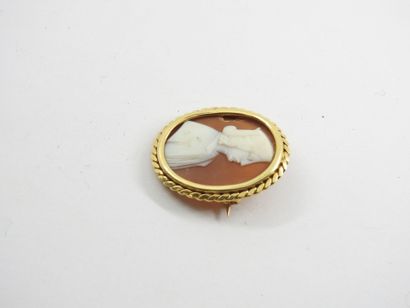 Yellow gold pin 750 thousandths decorated...