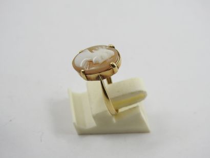 RING in yellow gold 750 thousandths decorated...