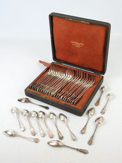 silver flatware set with TWELVE COUVERTS...