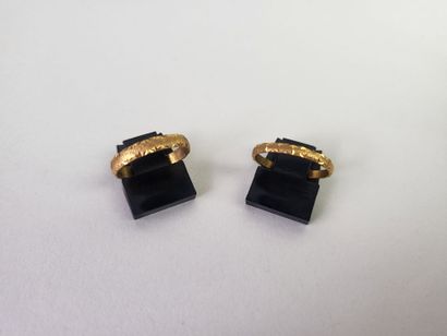 Lot of 2 wedding rings in 18K yellow gold...