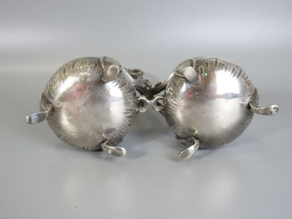 MONTURE of oil and vinegar cruet in silver...